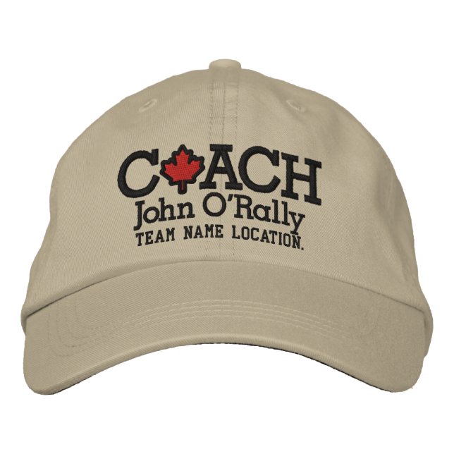Kanada Personalisieren Coach Hat Name Team Bestickte Kappe (Vorderseite)