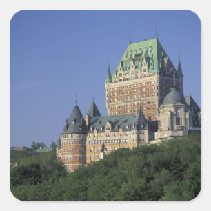 Kanada, Quebec City. Chateau Frontenac. Quadratischer Aufkleber