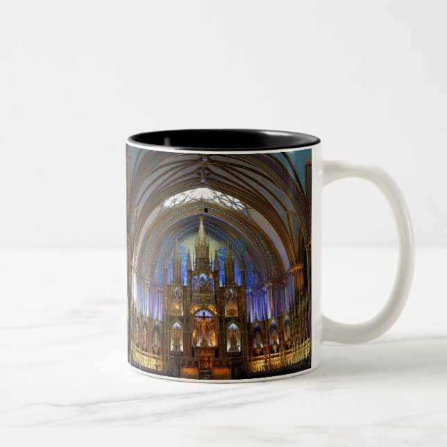 Kanada, Quebec, Montreal. Inneres von Notre 2 Zweifarbige Tasse (Rechts)
