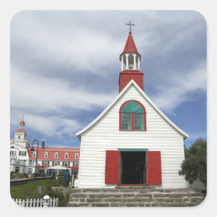 Kanada, Quebec, Tadoussac. Petite Chapelle, Quadratischer Aufkleber