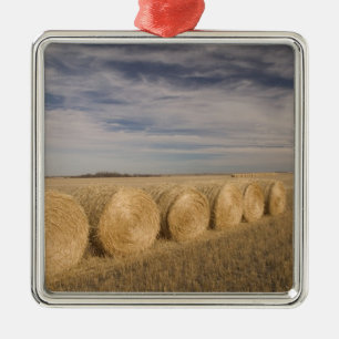 Kanada, Saskatchewan, Craik: Heuröllen / Herbst Ornament Aus Metall