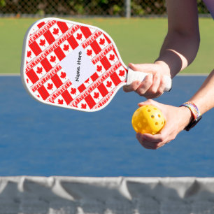 Kanada Schnee bedeckt Buchstabe Kanadische Flagge Pickleball Schläger