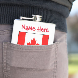 Kanada Schnee Kanadische Flagge Rot Personalisieru Flachmann