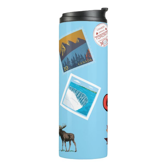 Kanada seht sich den farbenfrohen kanadischen Stol Thermosbecher (Nach links gedreht)