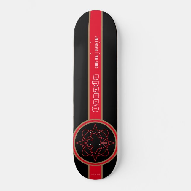 Kanada Seit 1867 Schwarzes Skateboard (Vorderseite)