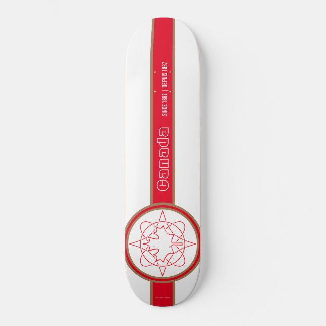 Kanada Seit 1867 Weißes Skateboard (Vorderseite)