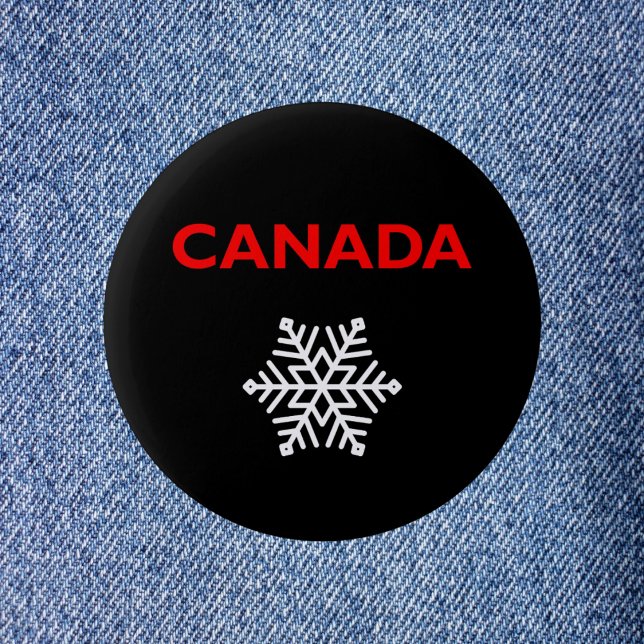 Kanada Six-Side Snowflake Star Dunkle Farbe Button (Von Creator hochgeladen)