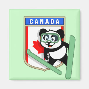 Kanada Ski-Springen Panda Magnet