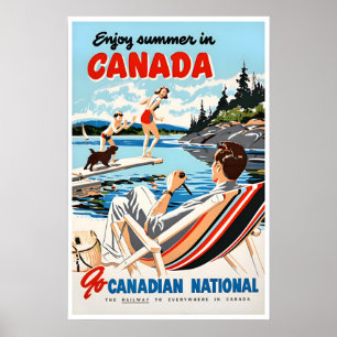 Kanada Sommer Kunst Vintage Reiseplakat Kanadisch Poster