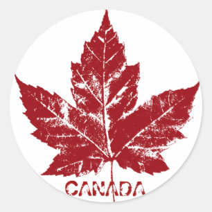 Kanada-Souvenir-Aufkleber Rote Ahornblatt-Aufklebe Runder Aufkleber