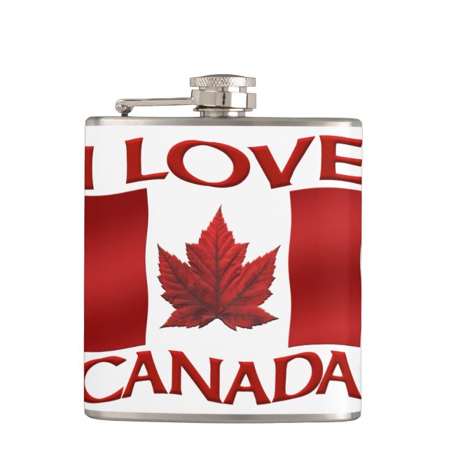 Kanada Souvenir Flask I Liebe Kanada Flasken Gesch Flachmann (Vorderseite)