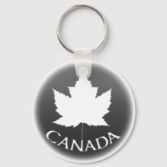 Kanada Souvenir Key Chain White Maple Leaf Schlüsselanhänger (Vorderseite)