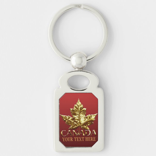 Kanada Souvenir Key Chains Custom Gold Canada Gesc Schlüsselanhänger (Vorderseite)