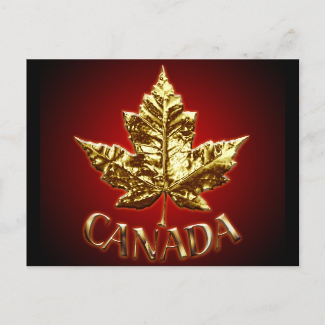 Kanada Souvenir Postkarten Gold Canada Flaggenkart (Vorderseite)