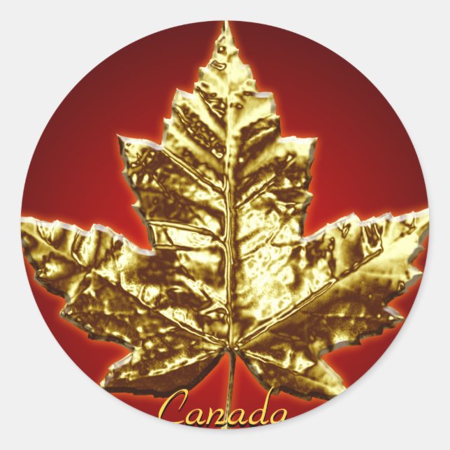 Kanada Souvenir Stickers Gold Maple Leaf Stickers (Vorderseite)