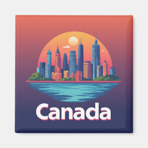 Kanada Stadt-Skyline bei Sonnenuntergang Reise Magnet