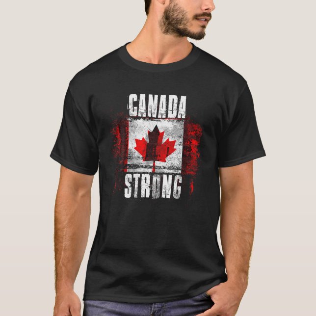 Kanada Starke Distressive Flagge Kanadischer Pride T-Shirt (Vorderseite)
