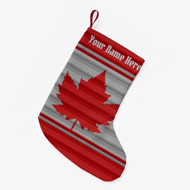 Kanada-Strumpf-Kanada-Ahorn-Blatt-Weihnachtssocke Kleiner Weihnachtsstrumpf (Vorderansicht (hängend))