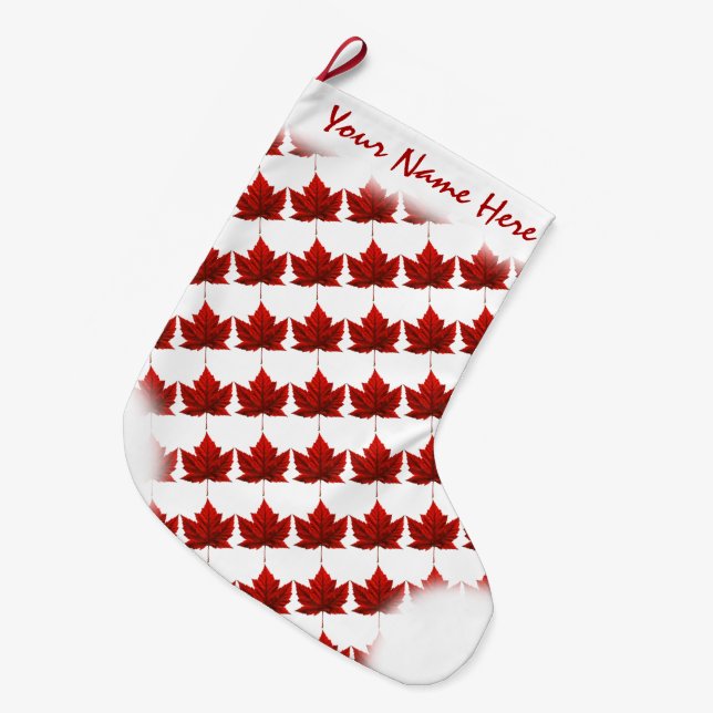 Kanada Strumpf Kanada Weihnachts-Strumpf Custom Großer Weihnachtsstrumpf (Vorderansicht (hängend))
