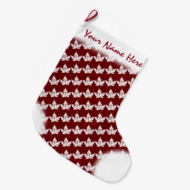 Kanada Strumpf Kanada Weihnachts-Strumpf Custom Großer Weihnachtsstrumpf (Vorderansicht (hängend))
