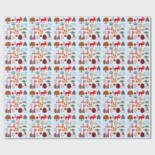 Kanada-Symbole Geschenkpapier