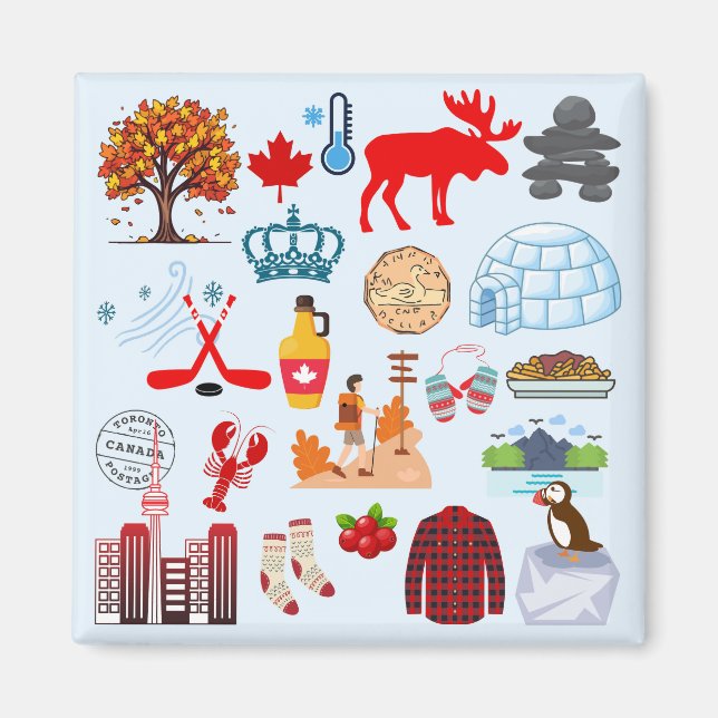 Kanada-Symbole Magnet (Vorne)