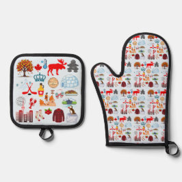 Kanada-Symbole Ofenhandschuh & Topflappen-Set