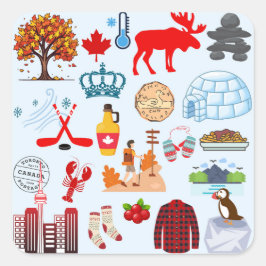 Kanada-Symbole Quadratischer Aufkleber