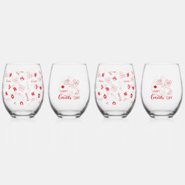 Kanada-Tag Weinglas Ohne Stiel