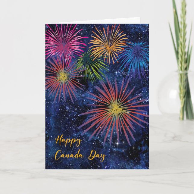 Kanada-Tageskarte mit Fireworks Karte (Vorderseite)