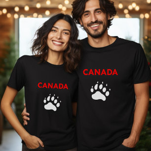Kanada Tier Pfote Fußabdruck Farbe T-Shirt