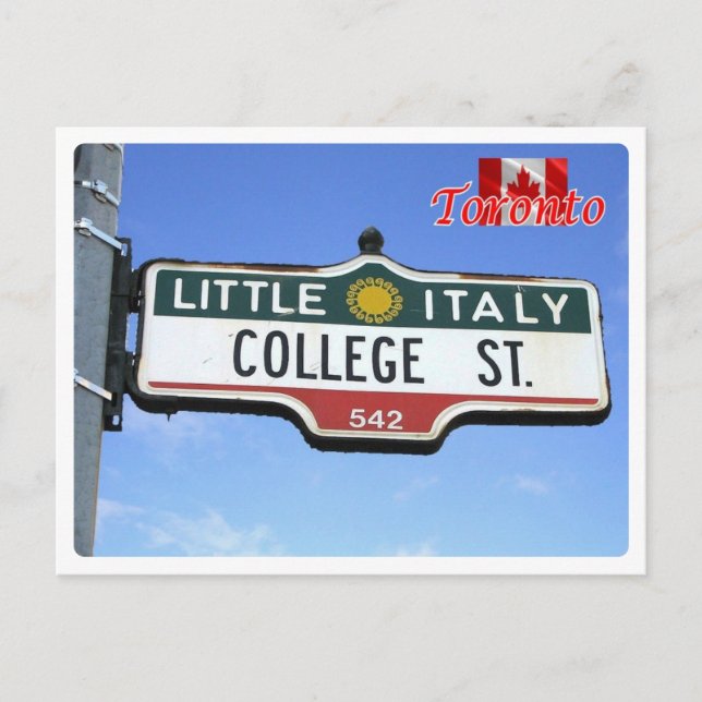 Kanada - Toronto - Little Italy Sign - Postkarte (Vorderseite)