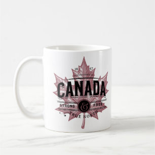 Kanada True North Strong and Free Maple Leaf Kaffeetasse