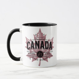 Kanada True North Strong and Free Maple Leaf Tasse