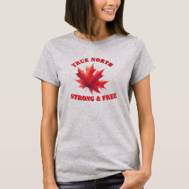 Kanada True North Strong & Free Maple Leaf T-Shirt