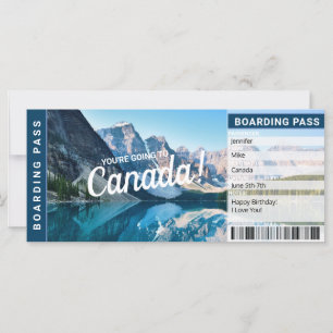 Kanada Überraschungsreise Bordkarte Geschenkticket