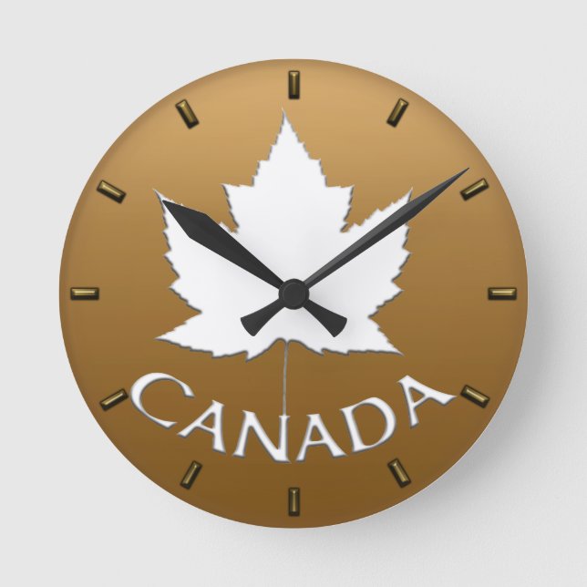 Kanada-Uhr-Kanada-Andenken-Wanduhren fertigen Runde Wanduhr (Vorderseite)