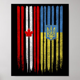 Kanada Ukraine Kanadisch Ukrainische Flagge Poster