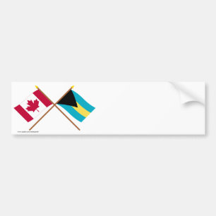 Kanada und Bahamas gekreuzte Flaggen Autoaufkleber