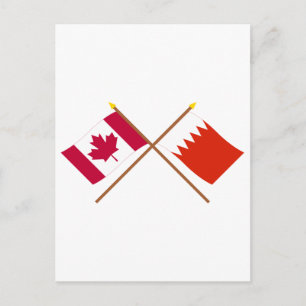 Kanada und Bahrain überquerten die Fahnen Postkarte