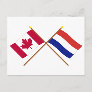 Kanada und die Niederlande - Grenzflaggen Postkarte