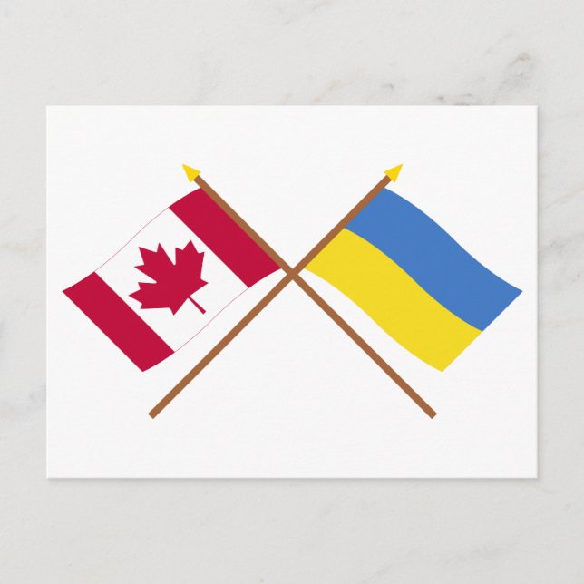 Kanada und die Ukraine überquerten Flaggen Postkarte (Vorderseite)