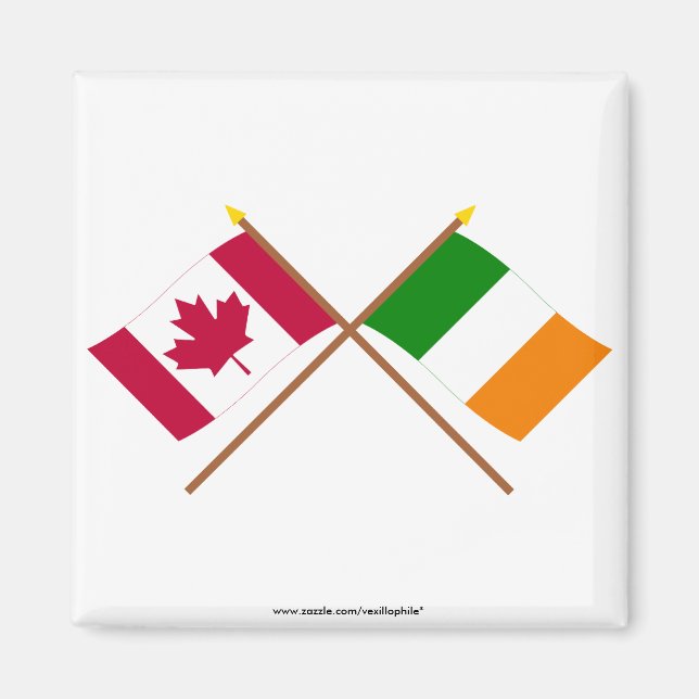 Kanada und Irland - Grenzflaggen Magnet (Vorne)