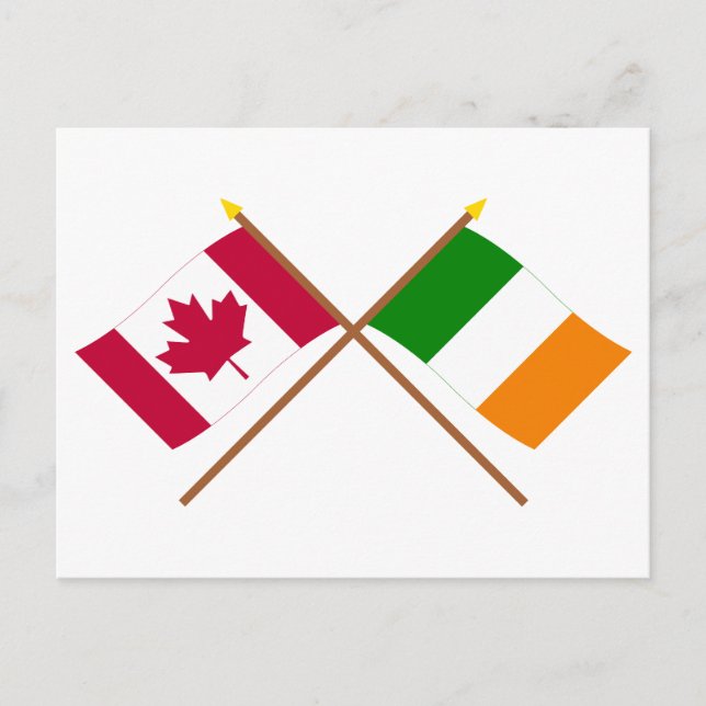Kanada und Irland - Grenzflaggen Postkarte (Vorderseite)