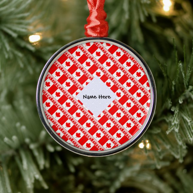 Kanada und Kanada - Personalisiert gezogene Flagge Ornament Aus Metall (Baum)