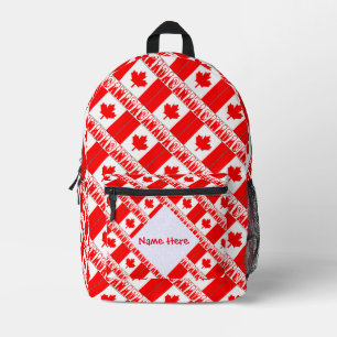 Kanada und Kanadische Flagge Kachel Rot Personalis Bedruckter Rucksack