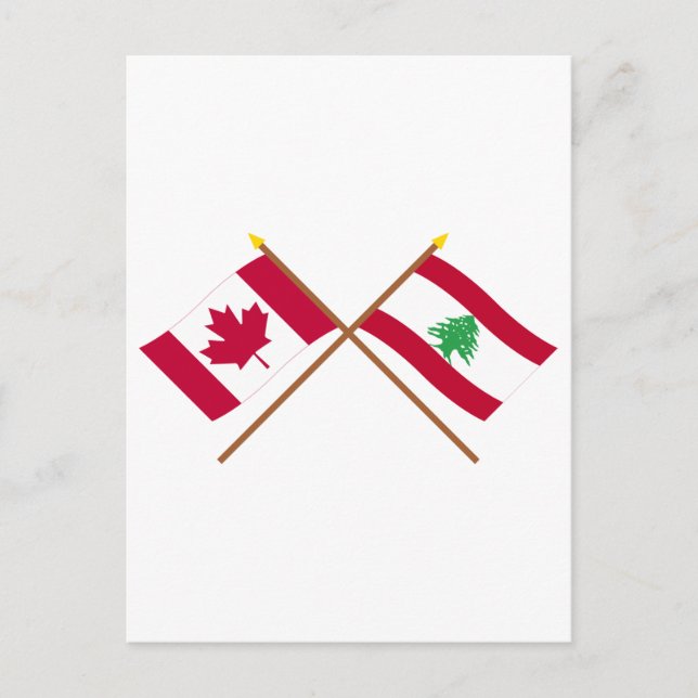Kanada und Libanon überquerten Flaggen Postkarte (Vorderseite)