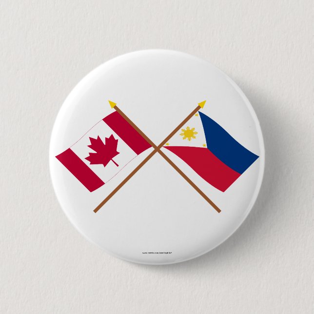 Kanada und Philippinen gekreuzte Flaggen Button (Vorderseite)