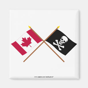 Kanada und Pirat gekreuzte Flaggen Magnet