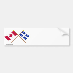 Kanada und Quebec gekreuzte Flaggen Autoaufkleber